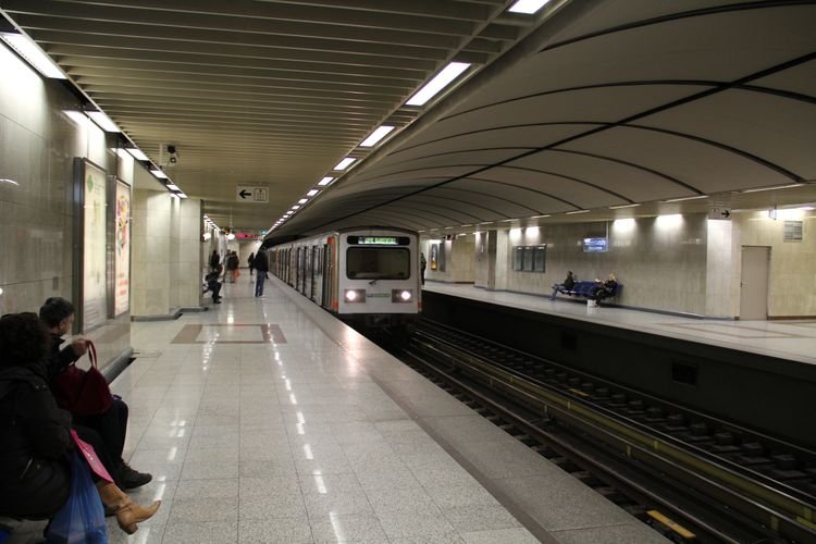 Ilustrasi Athens Metro di Athens, Yunani.